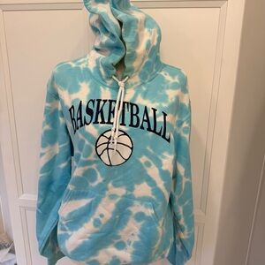 Blue Tie-Dye Basketball Hoodie